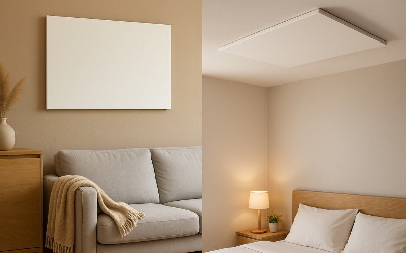 Home 2 Ultraflache rahmenlose Infrarotheizung für Wand- und Deckenmontage